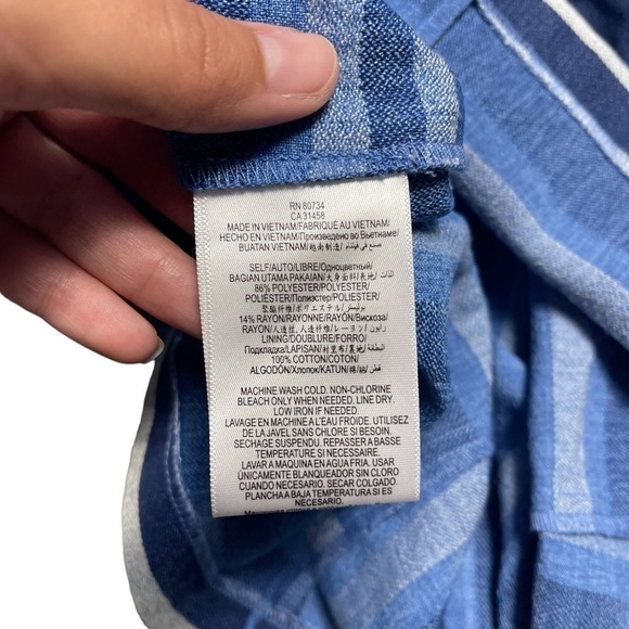 BCBGeneration Blue Striped Sleeveless Mini Dress 0 - Picture 6 of 8